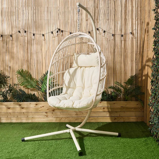 Modern Rattan Hanging Egg Chair with Stand